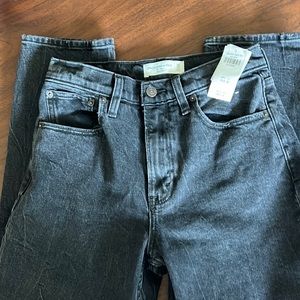 New Abercrombie & Fitch The Mom High Rise 26W (2s) Black wash